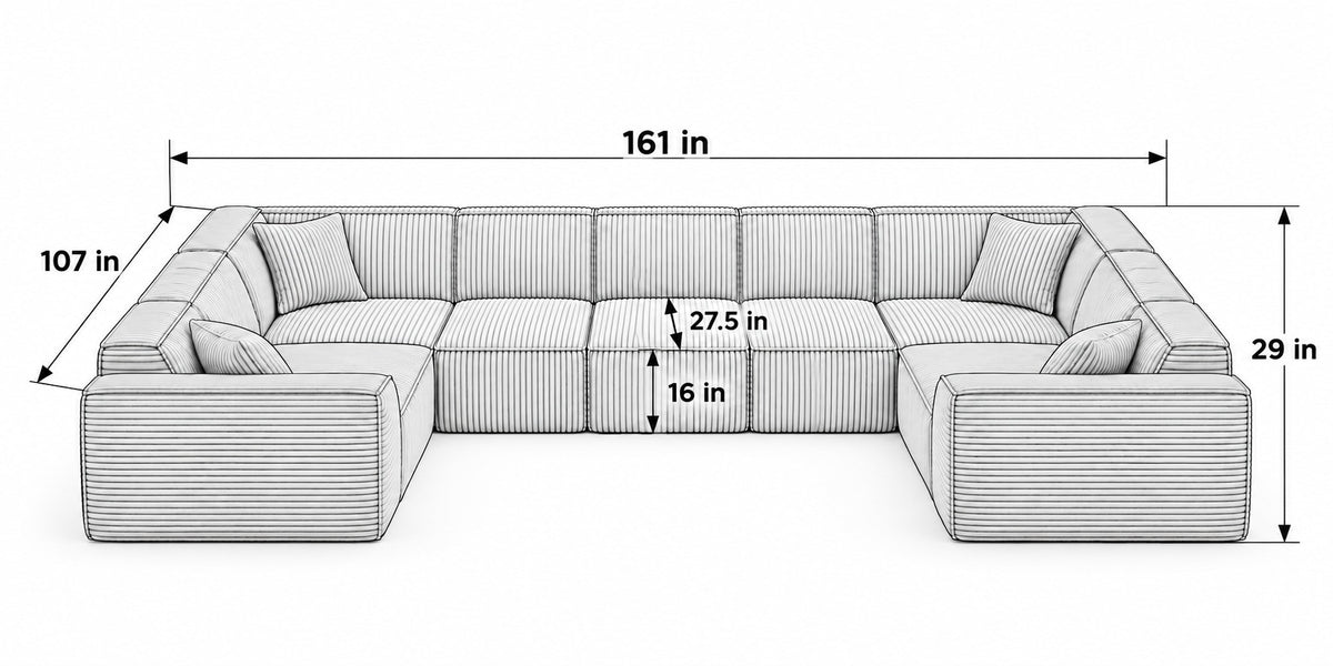 7 Seater U dimensions