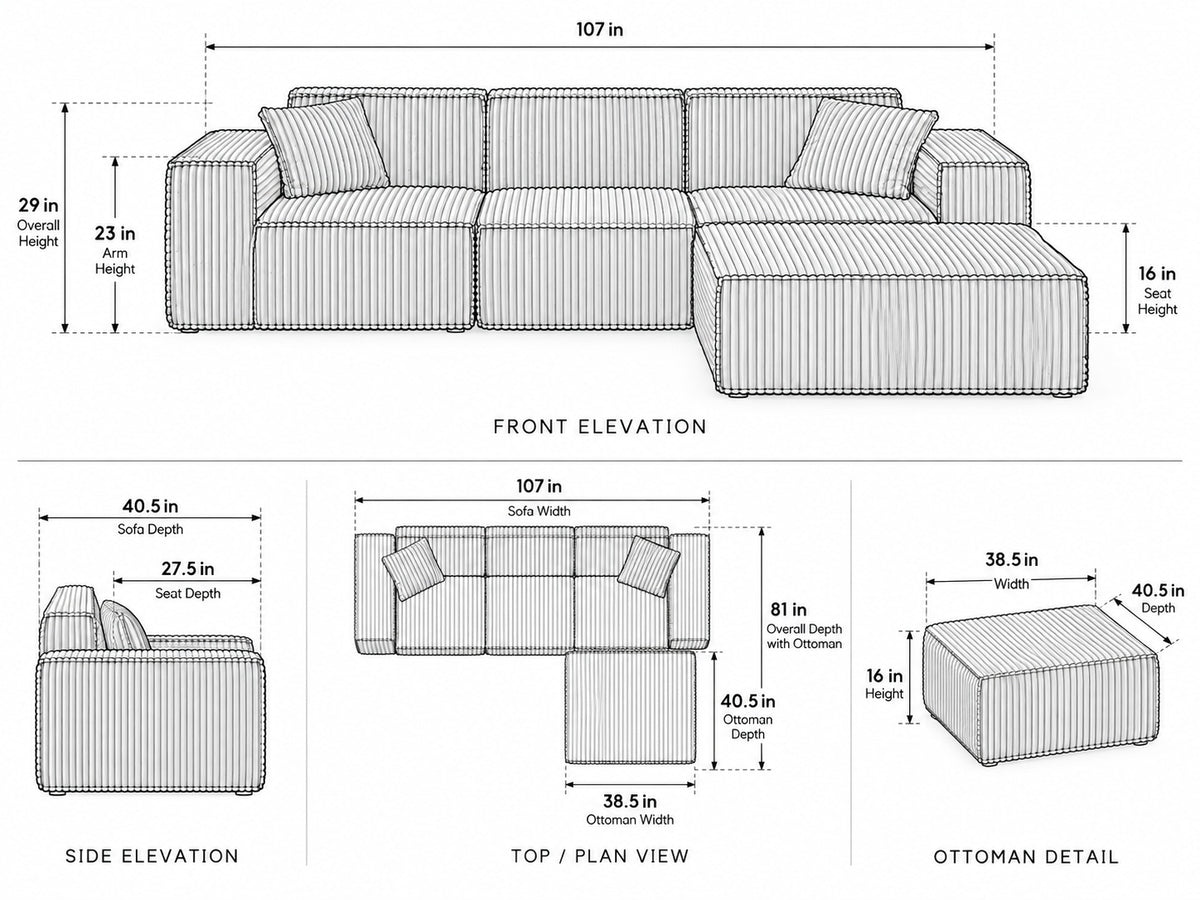 Domino dimensions with ottoman