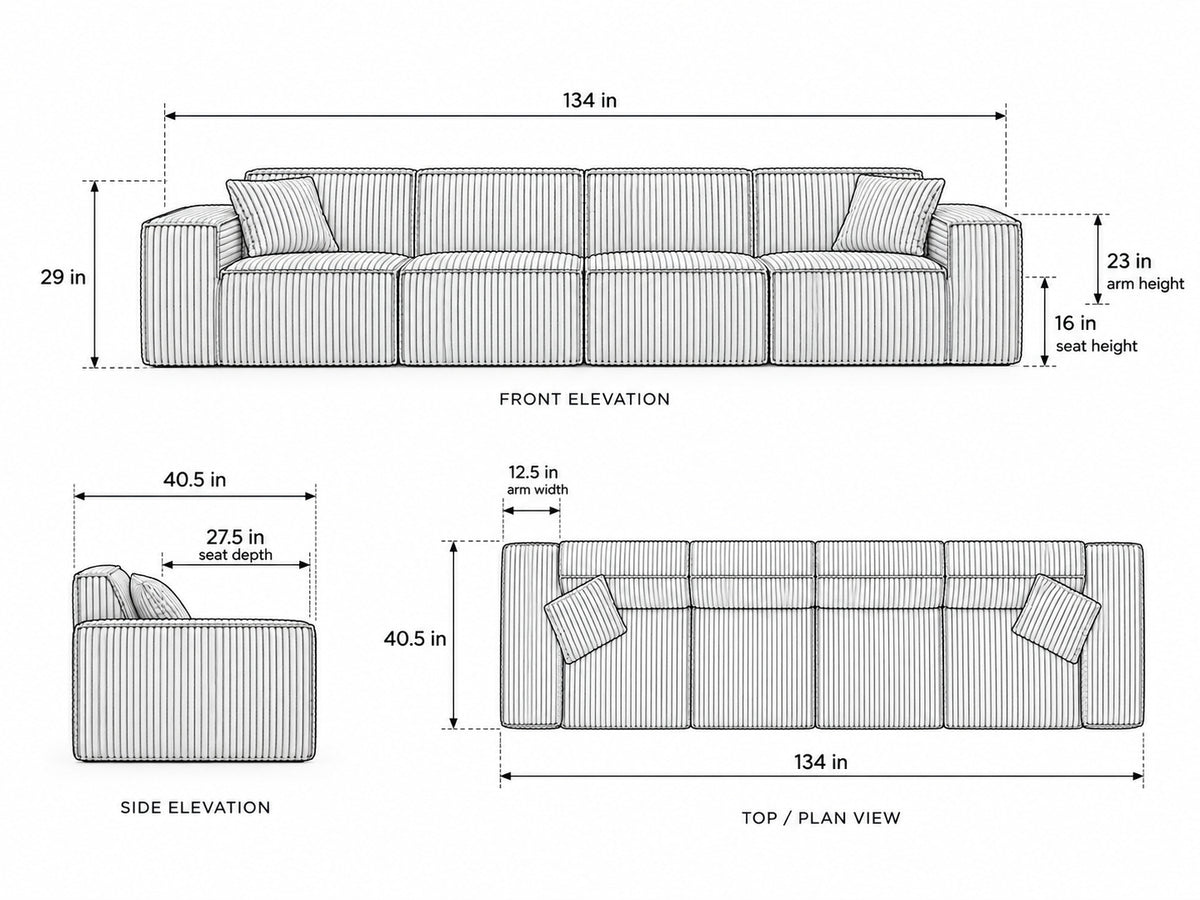 4 places [ Ecomluxx ] dimensions