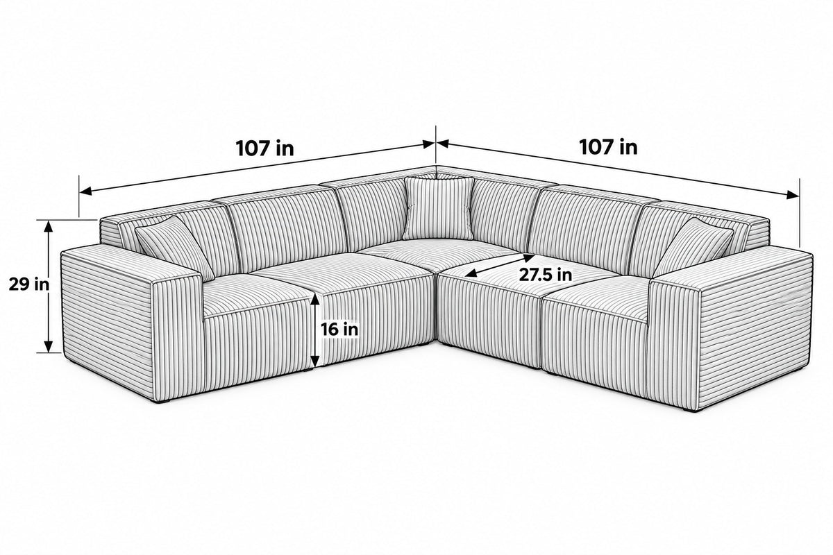 4 Seater with corner dimensions