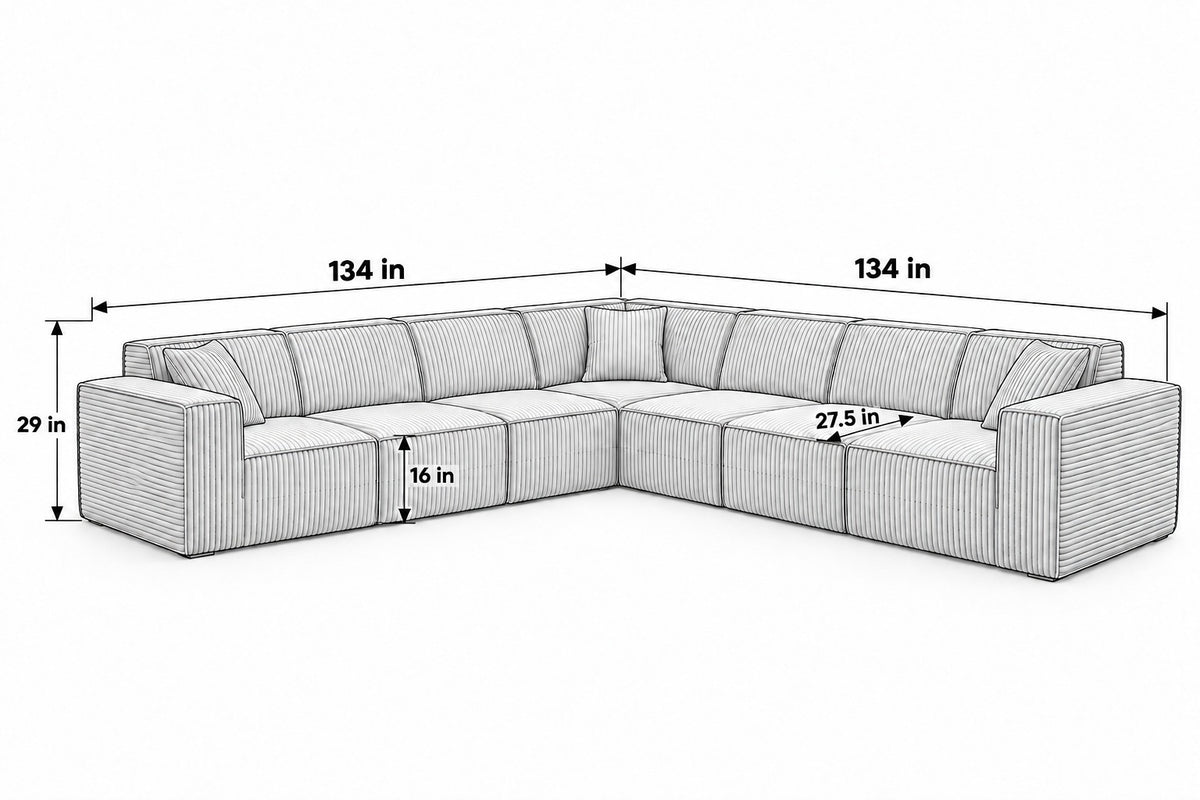 6 Seater with corner dimensions