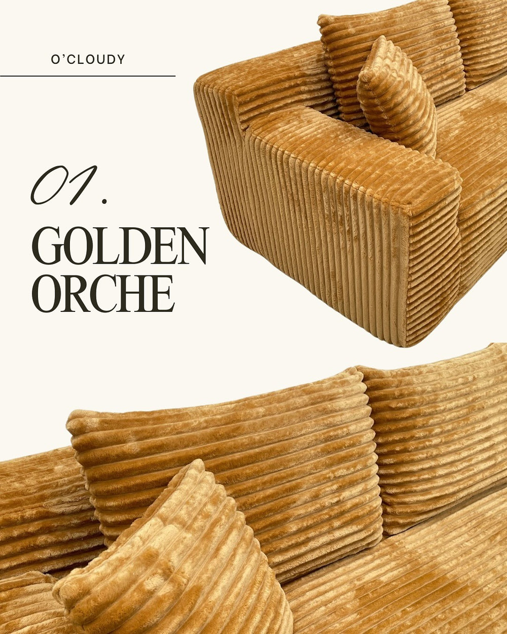 O'Cloudy sectional sofa styled in a living room